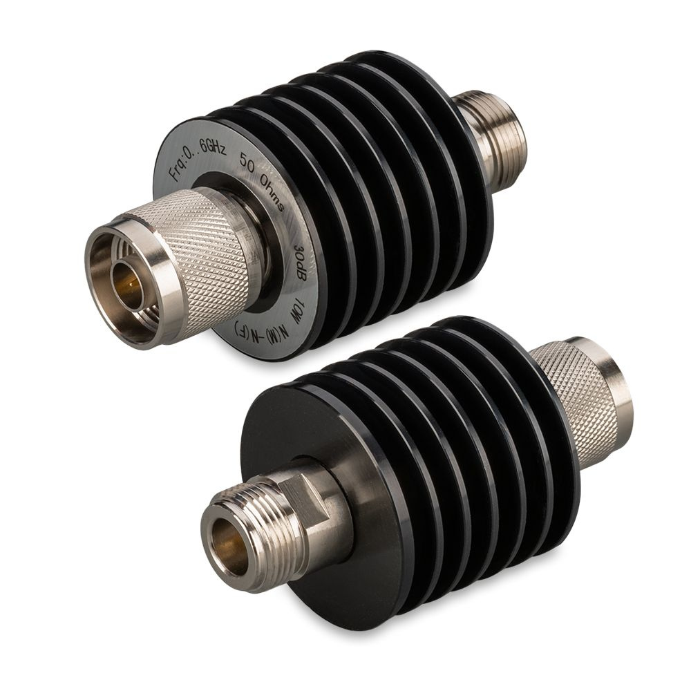 Attenuator KROKS 50 Ohm, 30 dB, 10 W (0-3 GHz) Type N connector