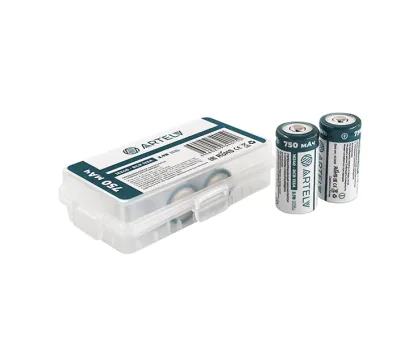 Rechargeable battery RCR123 ARTELV 3.7V Li-ion 750 mAh