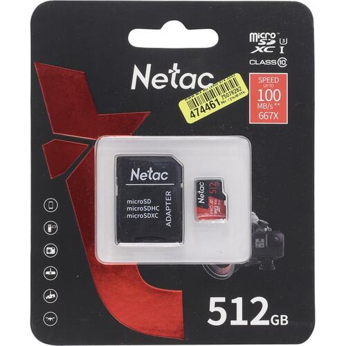 microSDXC UHS-I U3 memory card NETAC P500 Extreme Pro 512 GB