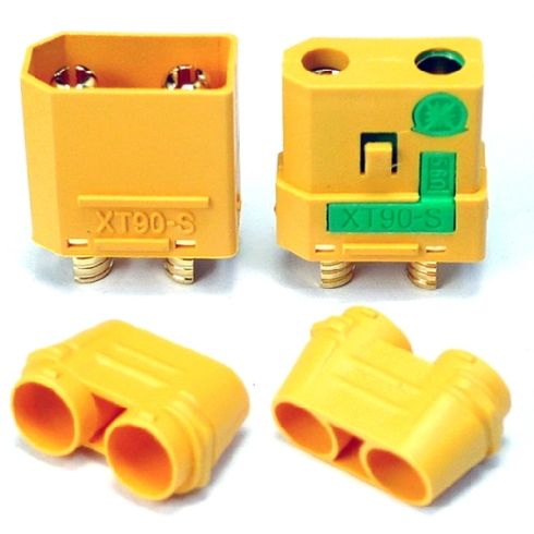 Explosion-Proof Connectors Amass XT90-S Spark-Proof Male and Female Yellow 4.5mm