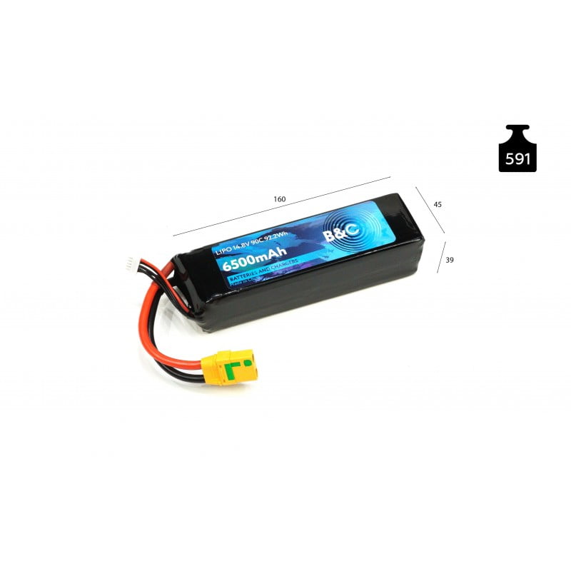 Lithium Polymer Battery B&C - 14.8v 6500 mAh 90 C