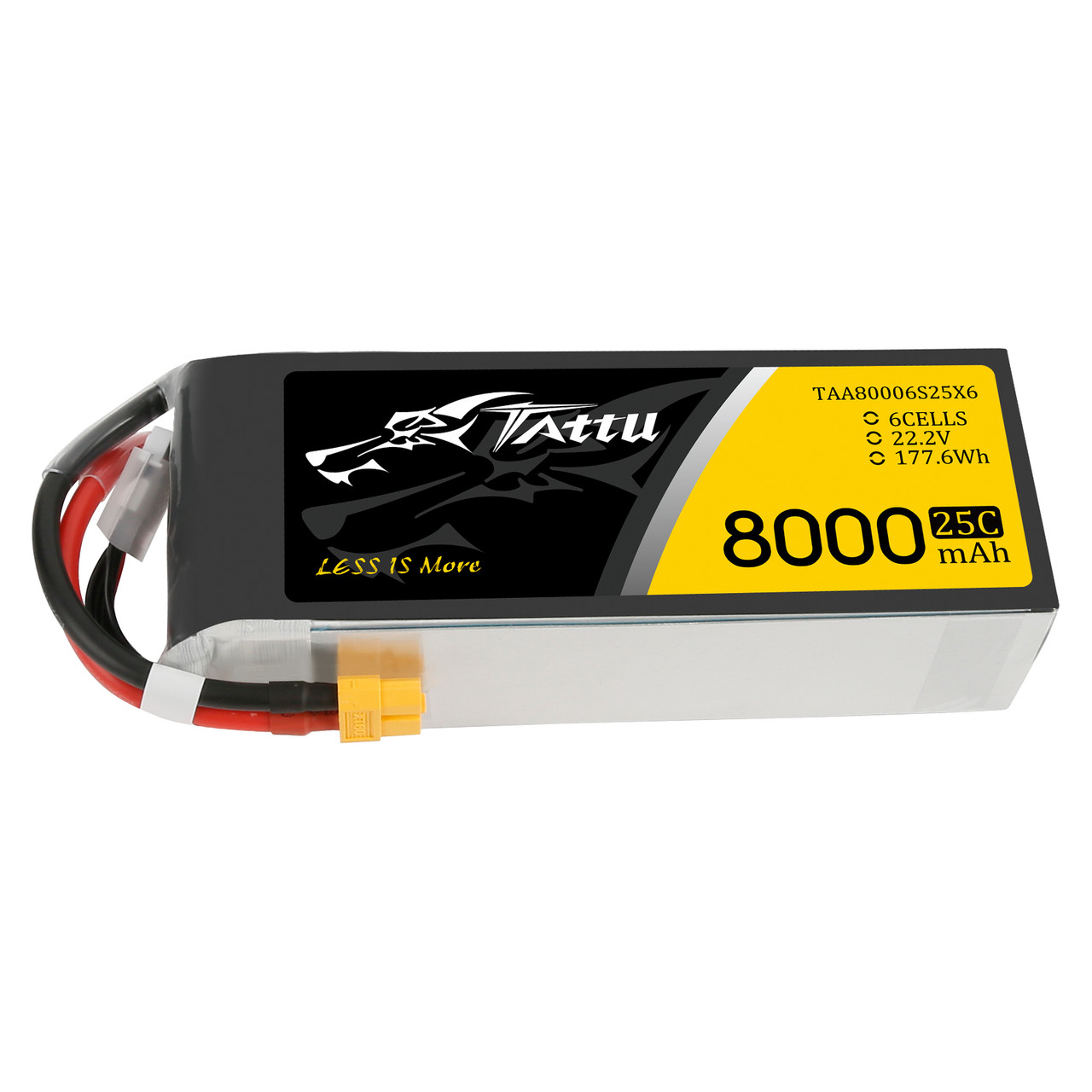 Battery Gens Ace TATTU 8000mAh 22.2V 25C 6S1P lithium battery pack
